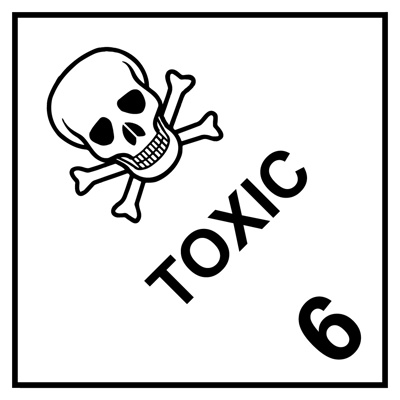 Toxic 6 Label – Perforated Dangerous Goods Stickers 100mm x 100mm 500/Roll