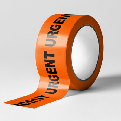 Perforated Printed Labels Urgent Black on Orange 72mm X 100m 500/roll 