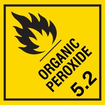 Organic Peroxide  5.2 Label – Perforated Dangerous Goods Stickers 100mm x 100mm 500/Roll