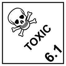 Toxic 6.1 Label – Perforated Dangerous Goods Stickers 100mm x 100mm 500/Roll