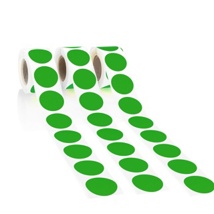 Stock Label Dots Green 55mm  250 labels/roll