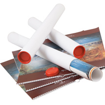 Postage Tubes 100mm x 750mm with Red Caps