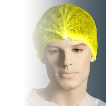 Hair Net Caps Yellow Crimped Beret 1000/ctn