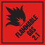 Flammable Gas 2.1 Label - Dangerous Goods Stickers 100mm x 100mm 500/Roll