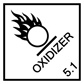 Oxidizer 5.1 Label – Perforated Dangerous Goods Stickers 100mm x 100mm 500/Roll