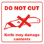 DO NOT CUT Label - Perforated Printed Stickers Red on White 100mm x 100mm 500/roll