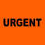 Printed Sticker Labels Urgent Black on Orange 72mm x 100mm 500/roll