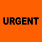Perforated Printed Labels Urgent Black on Orange 72mm X 100m 500/roll 
