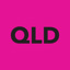 QLD Label - Perforated Printed State Stickers Pink 96mm X 100mm 500/roll