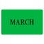 MARCH Labels - Printed Month Stickers Green 100mm x 165mm 500/roll