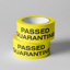 Printed Tape (Passed Quarantine) PVC 48mm x 66m Black on Yellow
